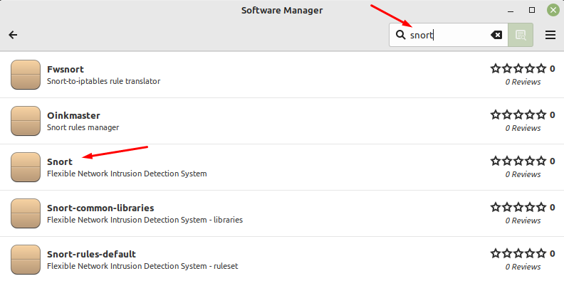 Installing Snort through GUI
