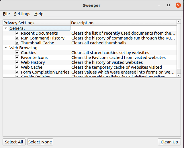 Sweeper – Clean Unwanted Traces in Linux