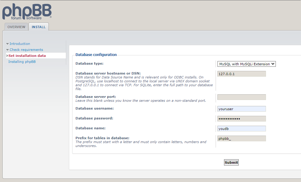Database Configuration