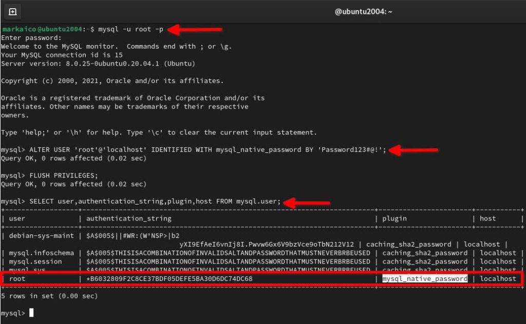 Update the changes using command