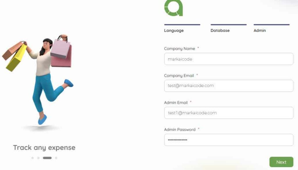 Add the details of the company along