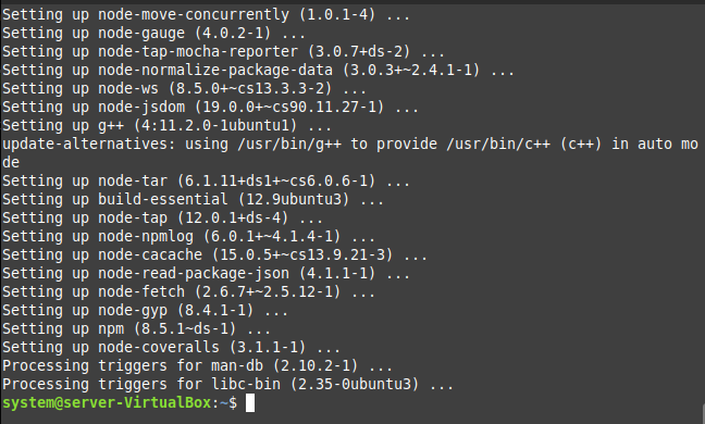 image below depicts the successful