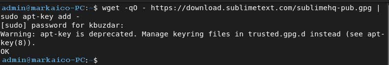 Add Sublime Text repository on Debian 11