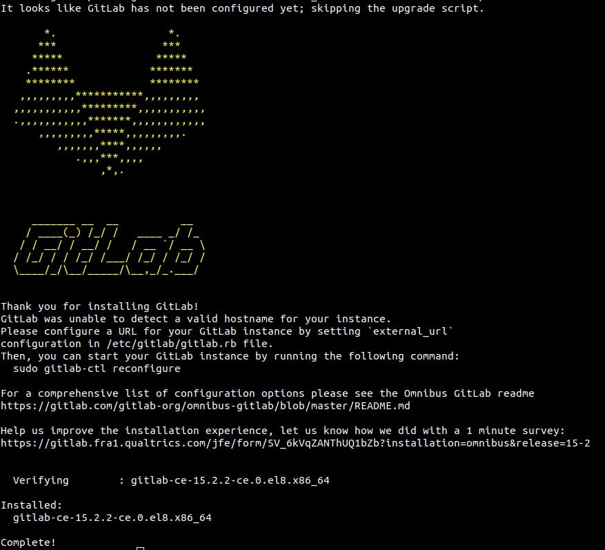 installation is complete