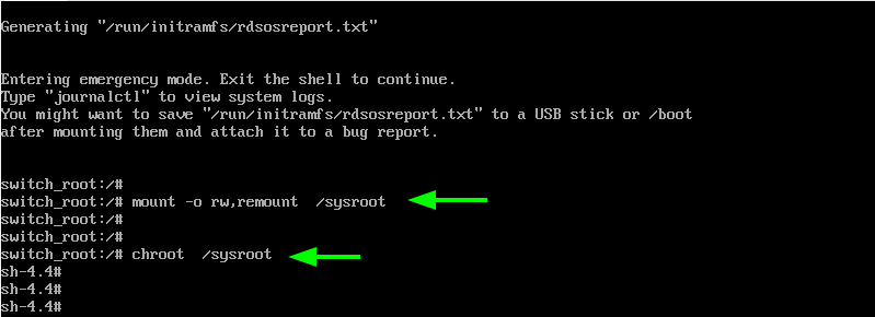 Reset the Root Password