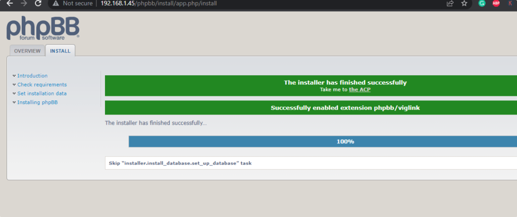 installation is finally