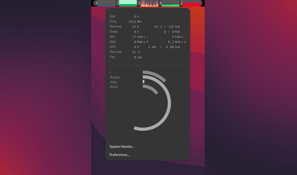System Monitor Next Screenshot