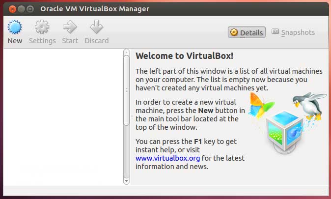 VirtualBox Manager