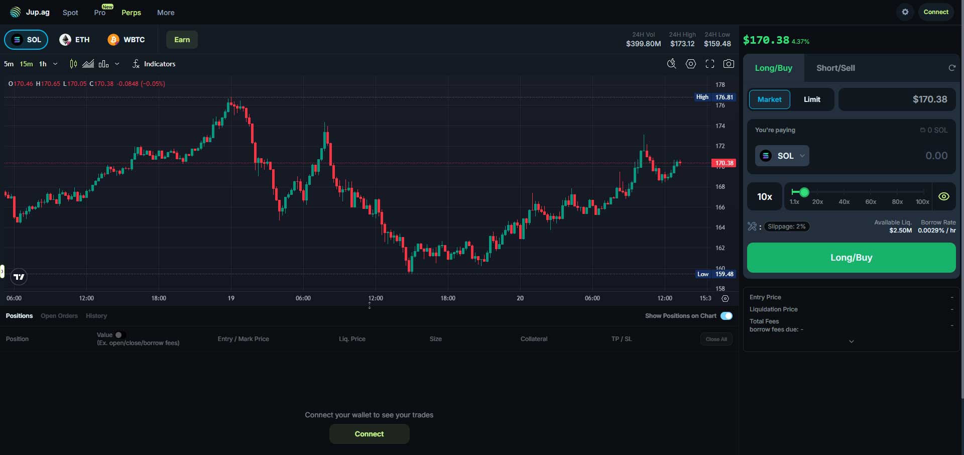 Jupiter Perpetuals Trading Interface