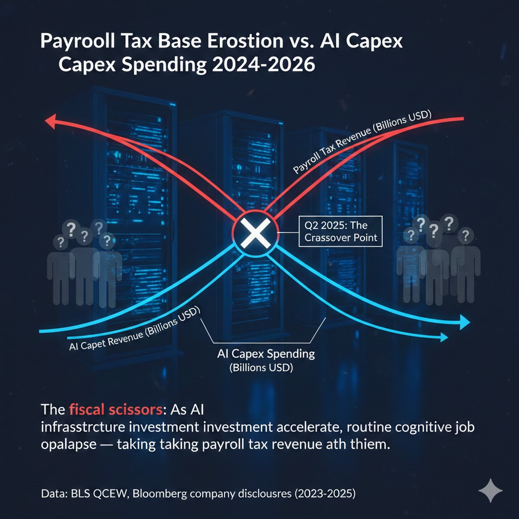 Payroll tax base erosion vs AI capex spending 2024-2026