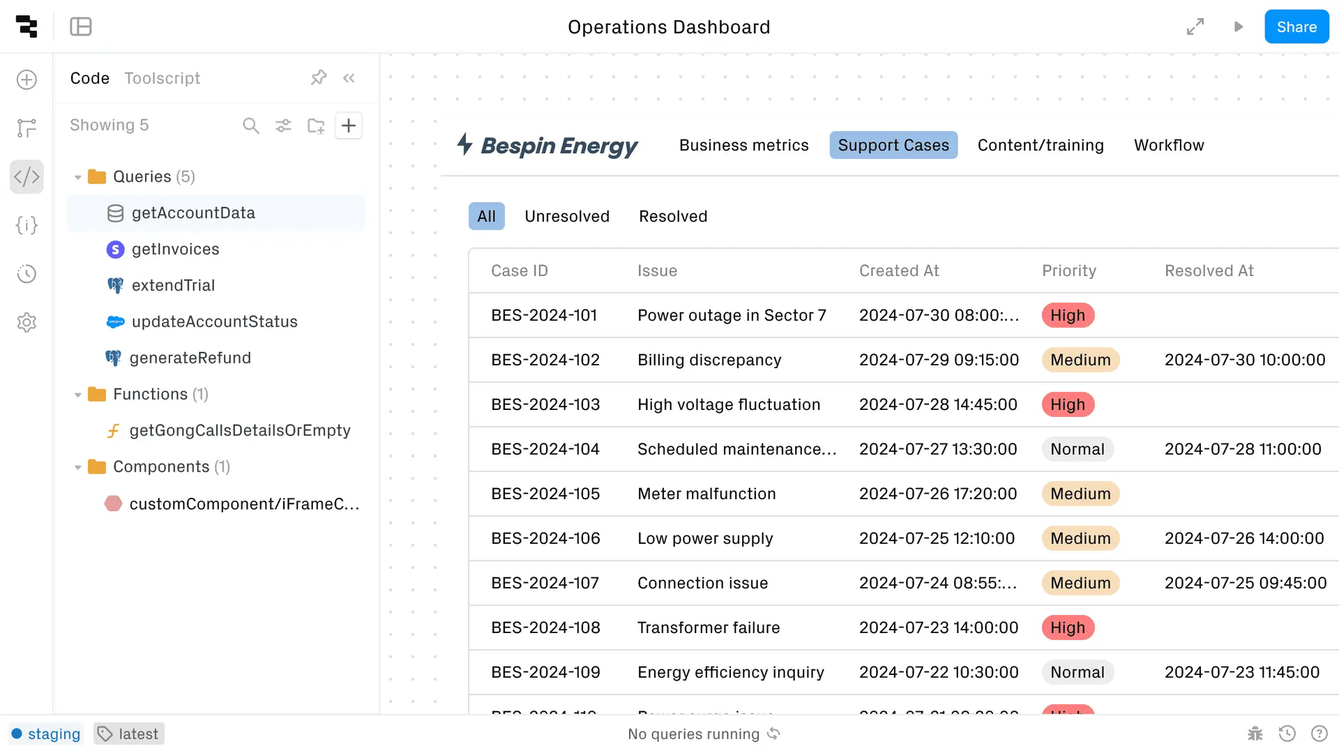 Creating a new Retool app