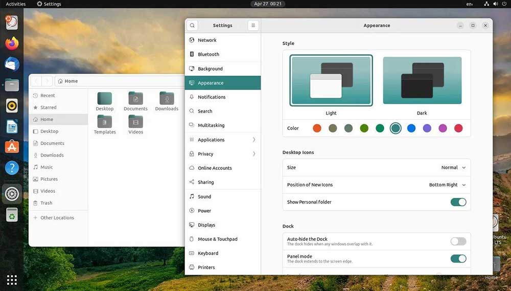ubuntu 22.04 lts accent colors