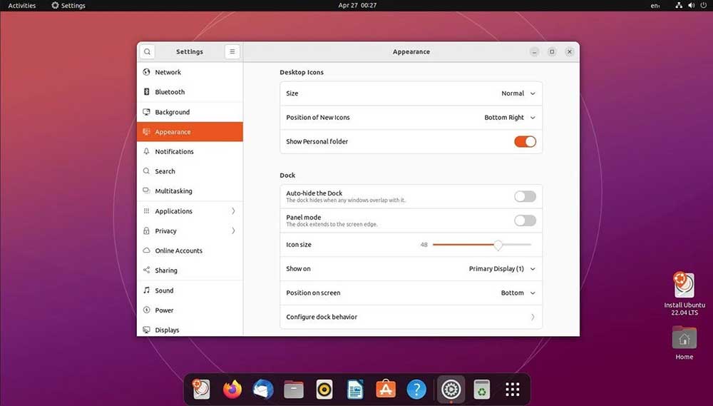 ubuntu 22.04 lts dock